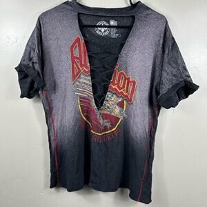 Affliction Women’s American Metal Tour Shirt - Black / Red - Size Large